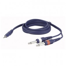 DAP Audio Skaņas vads Mini Jack Stereo uz 2 Jack Mono  6,3mm 1.5m